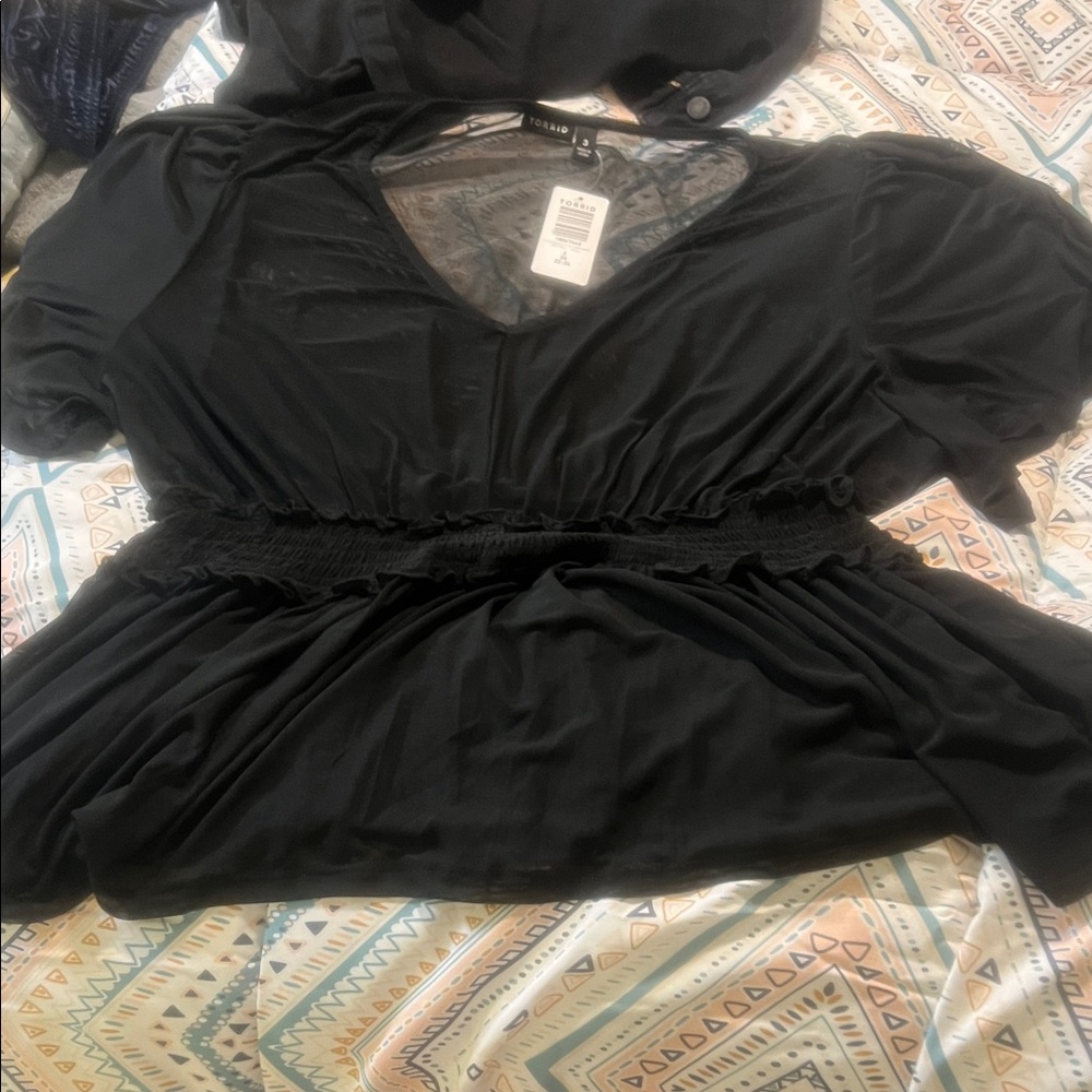 Torrid Black V-Neck Blouse